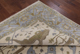 Ivory Turkish Oushak Hand Knotted Wool Area Rug - 8' 0" X 10' 0" - Golden Nile