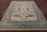 Ivory Turkish Oushak Hand Knotted Wool Area Rug - 8' 0" X 10' 0" - Golden Nile
