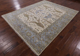 Ivory Turkish Oushak Hand Knotted Wool Area Rug - 8' 0" X 10' 0" - Golden Nile