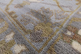 Ivory Turkish Oushak Hand Knotted Wool Area Rug - 8' 0" X 10' 0" - Golden Nile