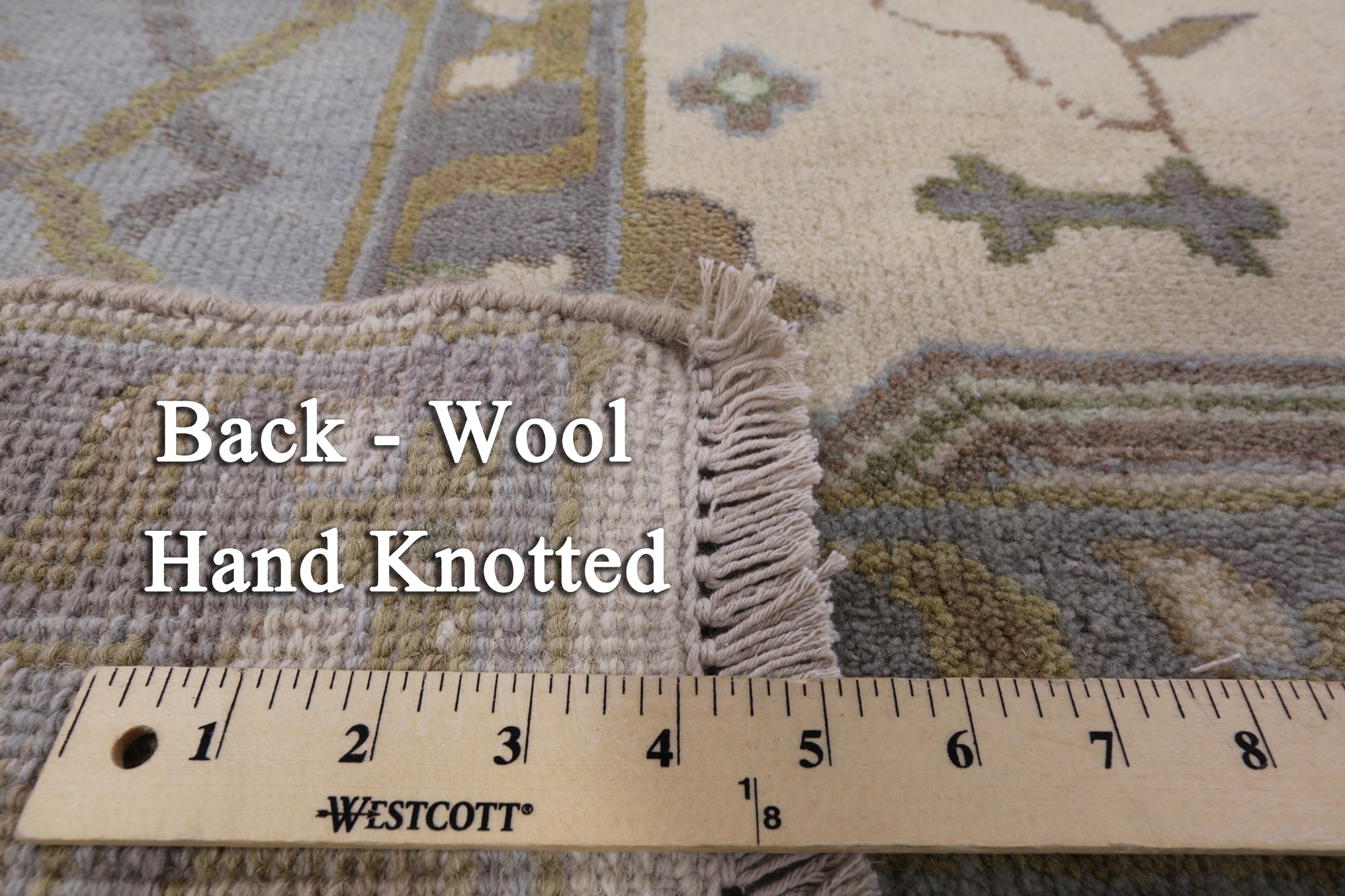 Ivory Turkish Oushak Hand Knotted Wool Area Rug - 8' 0" X 10' 0" - Golden Nile