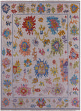 Ivory Turkish Oushak Hand Knotted Wool Rug - 10' 2" X 13' 9" - Golden Nile