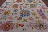 Ivory Turkish Oushak Hand Knotted Wool Rug - 10' 2" X 13' 9" - Golden Nile