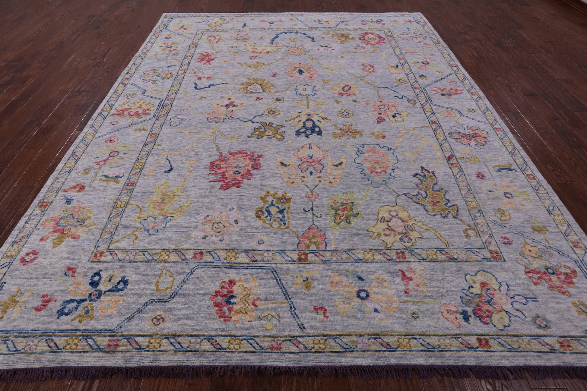 Grey Turkish Oushak Handmade Wool Rug - 9' 4" X 11' 5" - Golden Nile