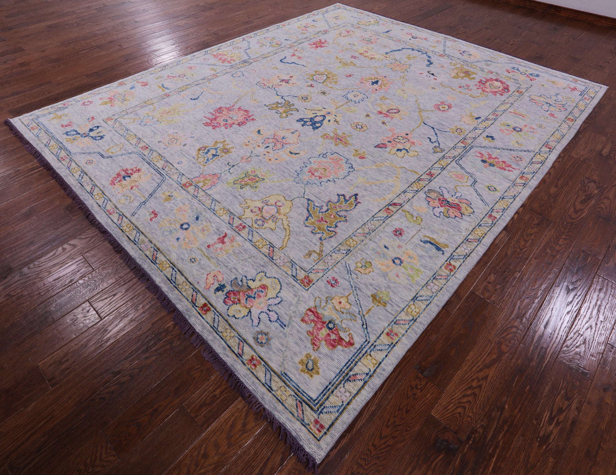 Grey Turkish Oushak Handmade Wool Rug - 9' 4" X 11' 5" - Golden Nile