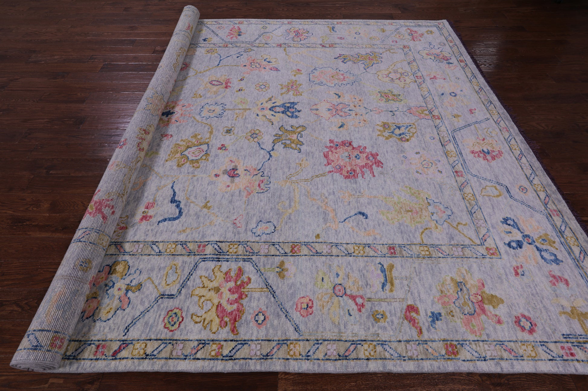 Grey Turkish Oushak Handmade Wool Rug - 9' 4" X 11' 5" - Golden Nile