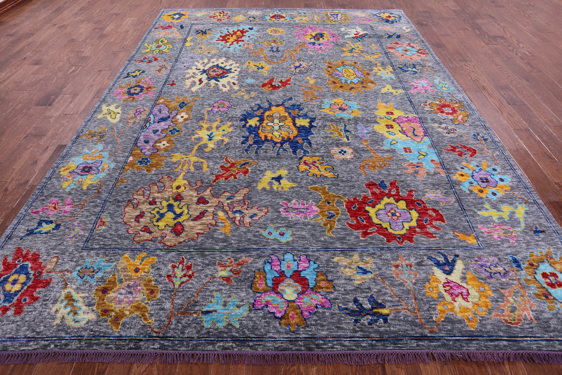 Grey Turkish Oushak Handmade Wool Rug - 8' 11" X 12' 0" - Golden Nile