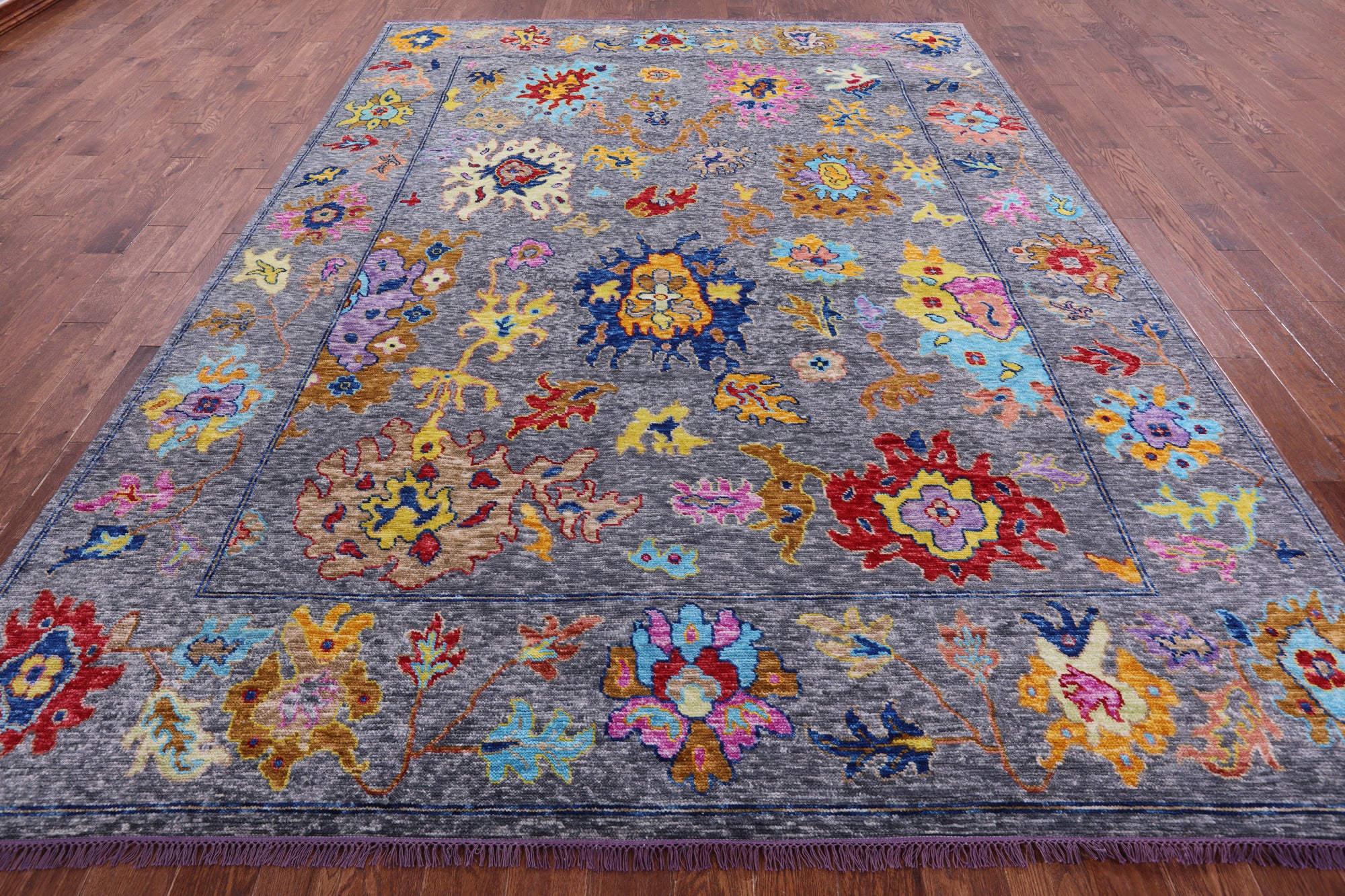Grey Turkish Oushak Handmade Wool Rug - 8' 11" X 12' 0" - Golden Nile