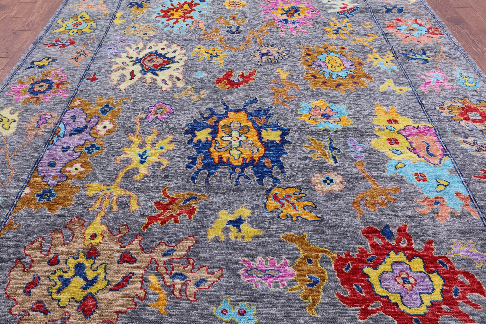 Grey Turkish Oushak Handmade Wool Rug - 8' 11" X 12' 0" - Golden Nile