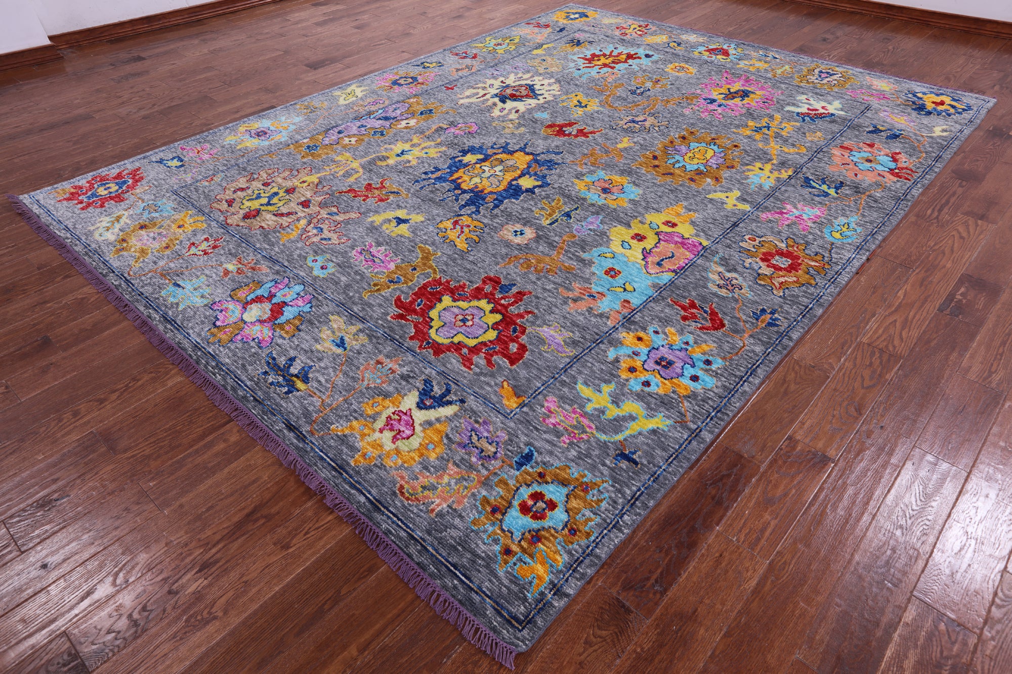 Grey Turkish Oushak Handmade Wool Rug - 8' 11" X 12' 0" - Golden Nile