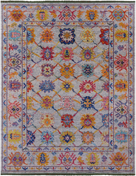 Grey Turkish Oushak Hand Knotted Wool Rug - 9' 1" X 11' 11" - Golden Nile