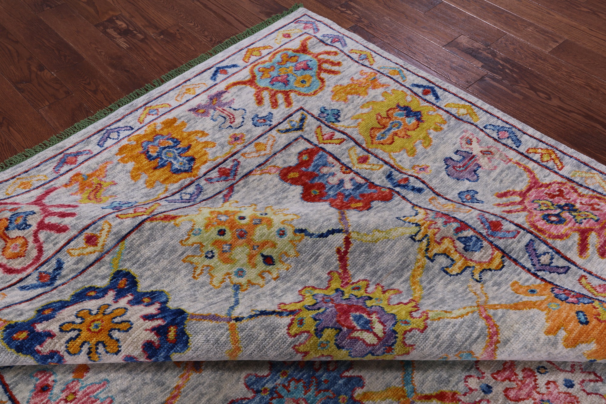 Grey Turkish Oushak Hand Knotted Wool Rug - 9' 1" X 11' 11" - Golden Nile