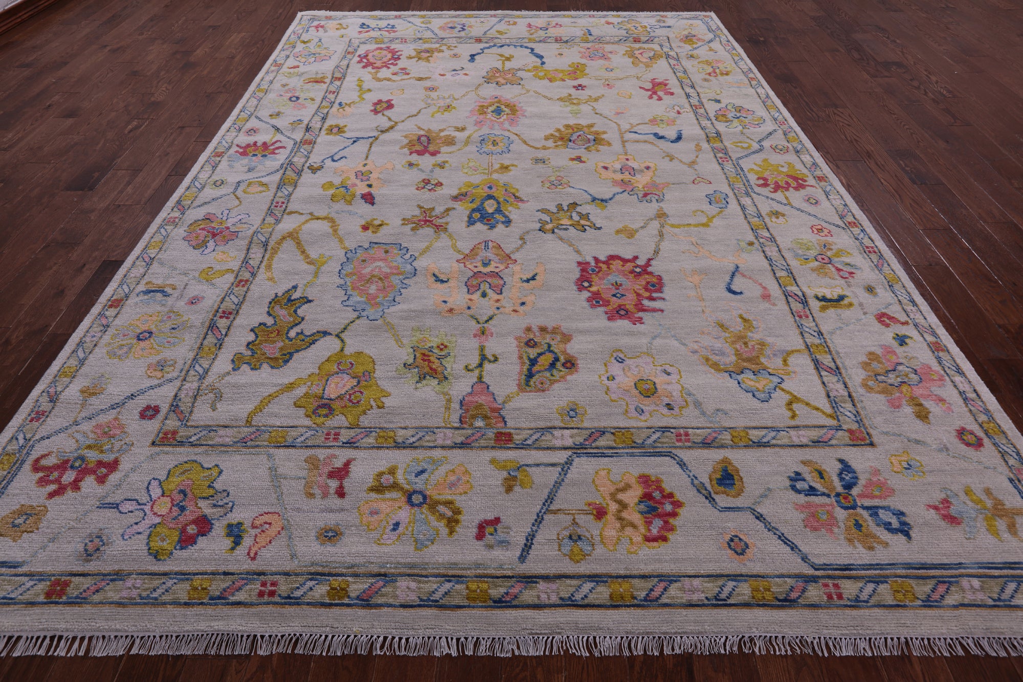 Turkish Oushak Hand Knotted Wool Rug - 8' 9" X 12' 2" - Golden Nile