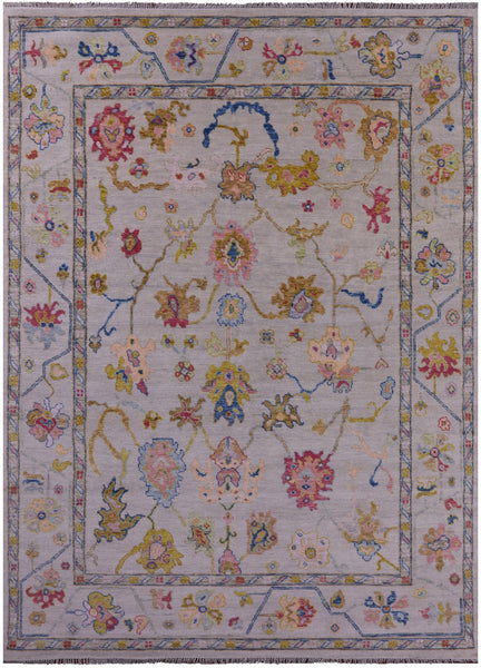 Turkish Oushak Hand Knotted Wool Rug - 8' 9" X 12' 2" - Golden Nile