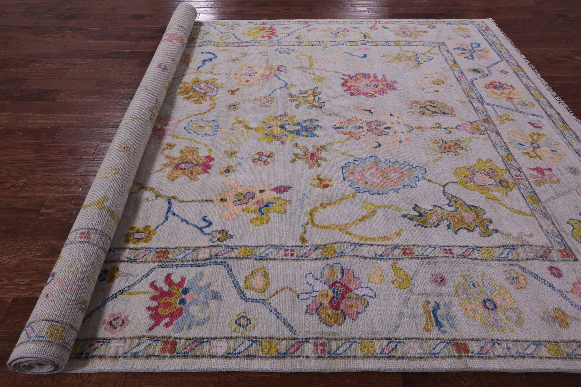 Turkish Oushak Hand Knotted Wool Rug - 8' 9" X 12' 2" - Golden Nile