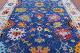 Blue Turkish Oushak Hand Knotted Wool Rug - 9' 5" X 11' 9" - Golden Nile