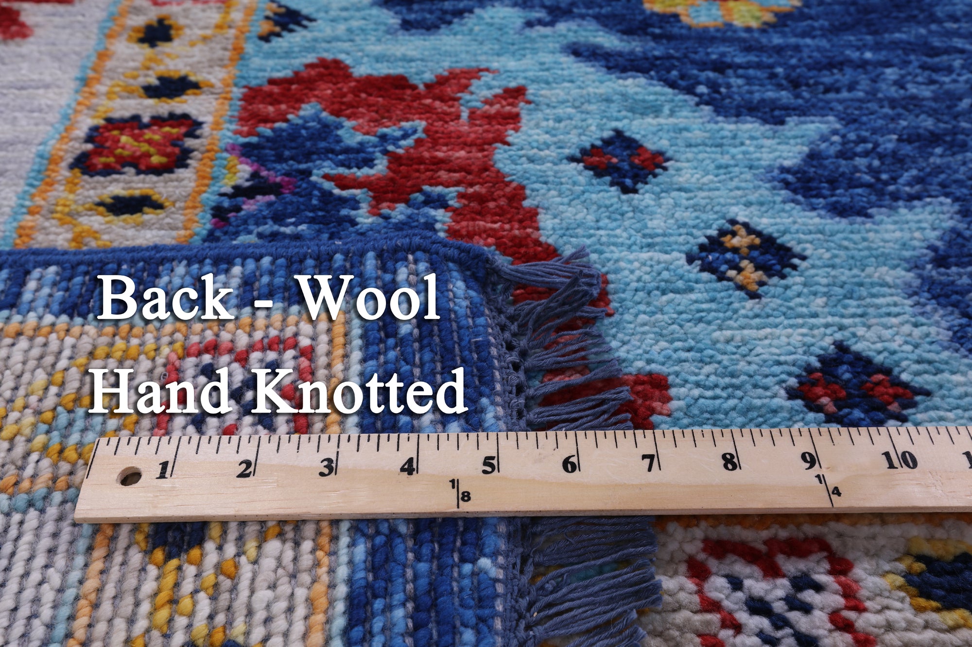 Blue Turkish Oushak Hand Knotted Wool Rug - 9' 5" X 11' 9" - Golden Nile
