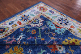 Blue Turkish Oushak Hand Knotted Wool Rug - 9' 5" X 11' 9" - Golden Nile