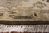 Brown Turkish Oushak Hand Knotted Wool Area Rug - 8' 1" X 9' 7" - Golden Nile