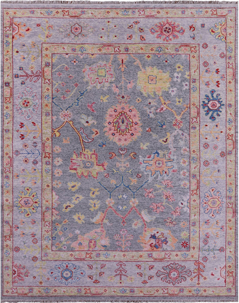 Grey Turkish Oushak Hand Knotted Wool Rug - 8' 11" X 11' 8" - Golden Nile