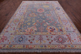 Grey Turkish Oushak Hand Knotted Wool Rug - 8' 11" X 11' 8" - Golden Nile