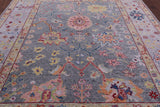 Grey Turkish Oushak Hand Knotted Wool Rug - 8' 11" X 11' 8" - Golden Nile