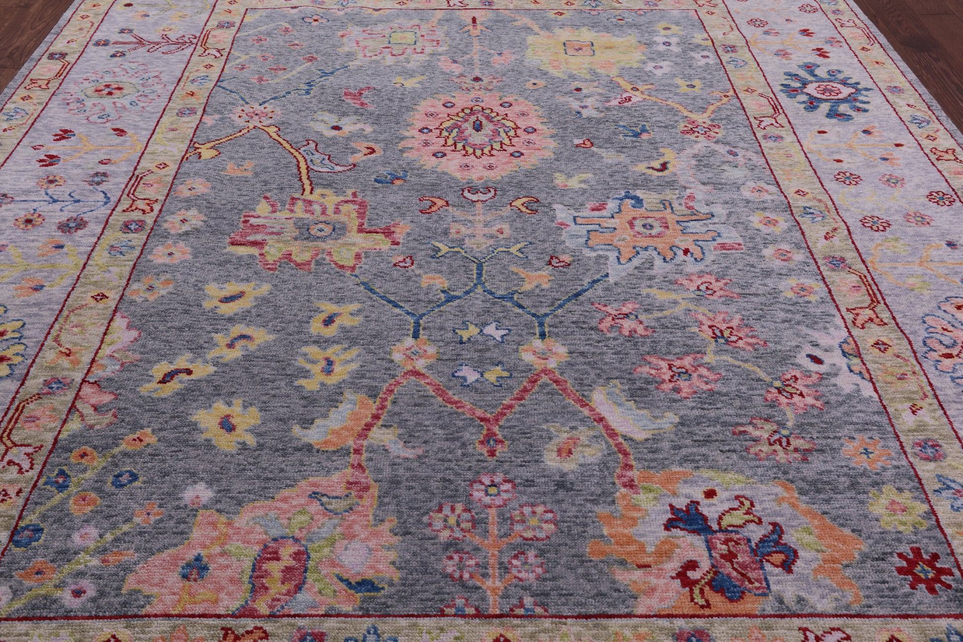 Grey Turkish Oushak Hand Knotted Wool Rug - 8' 11" X 11' 8" - Golden Nile