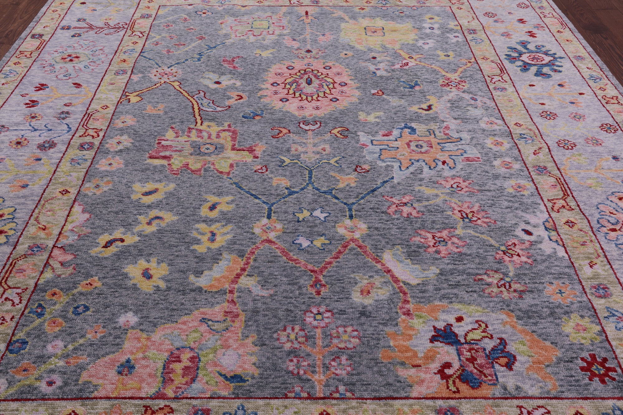 Grey Turkish Oushak Hand Knotted Wool Rug - 8' 11" X 11' 8" - Golden Nile
