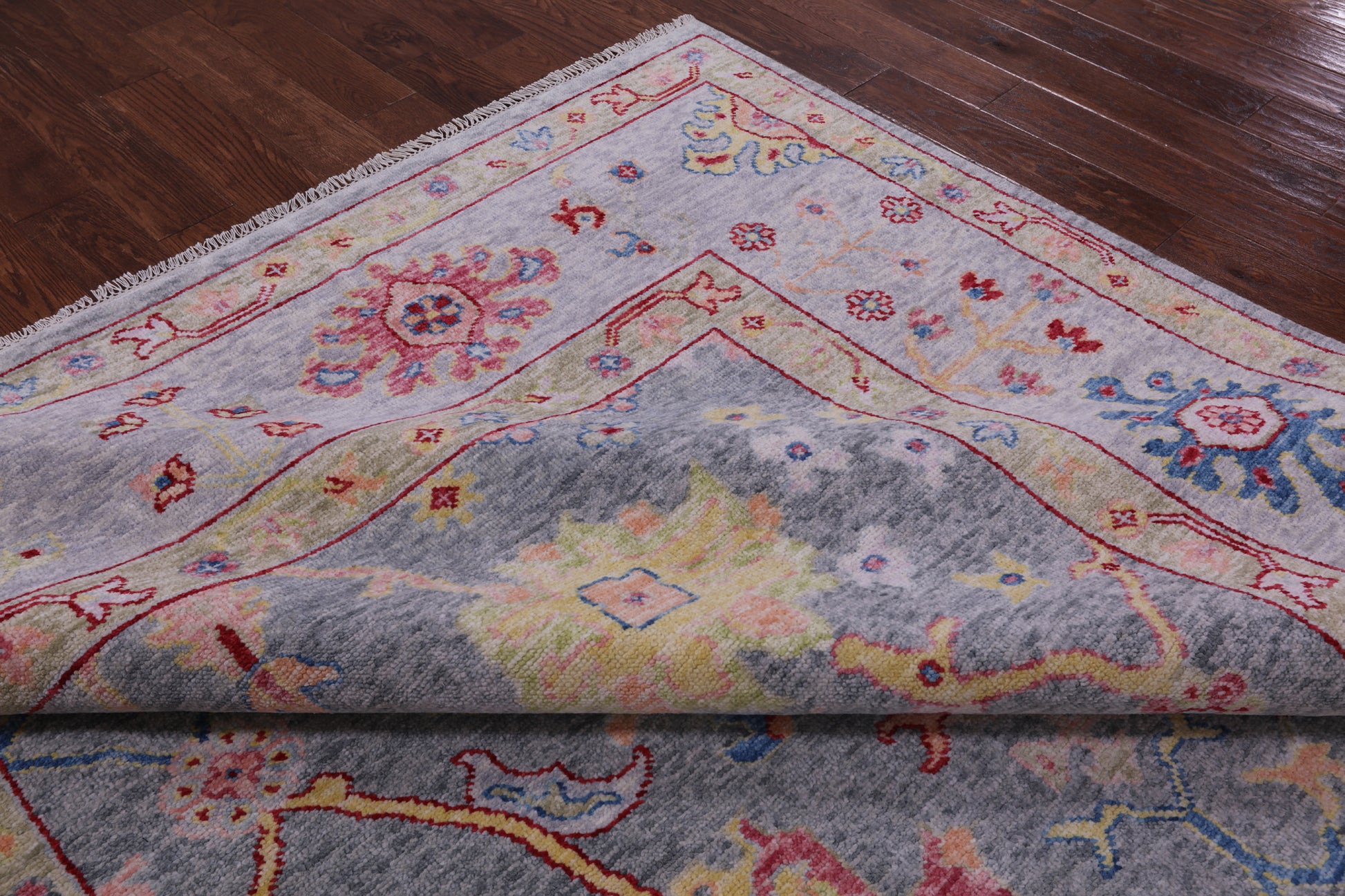 Grey Turkish Oushak Hand Knotted Wool Rug - 8' 11" X 11' 8" - Golden Nile