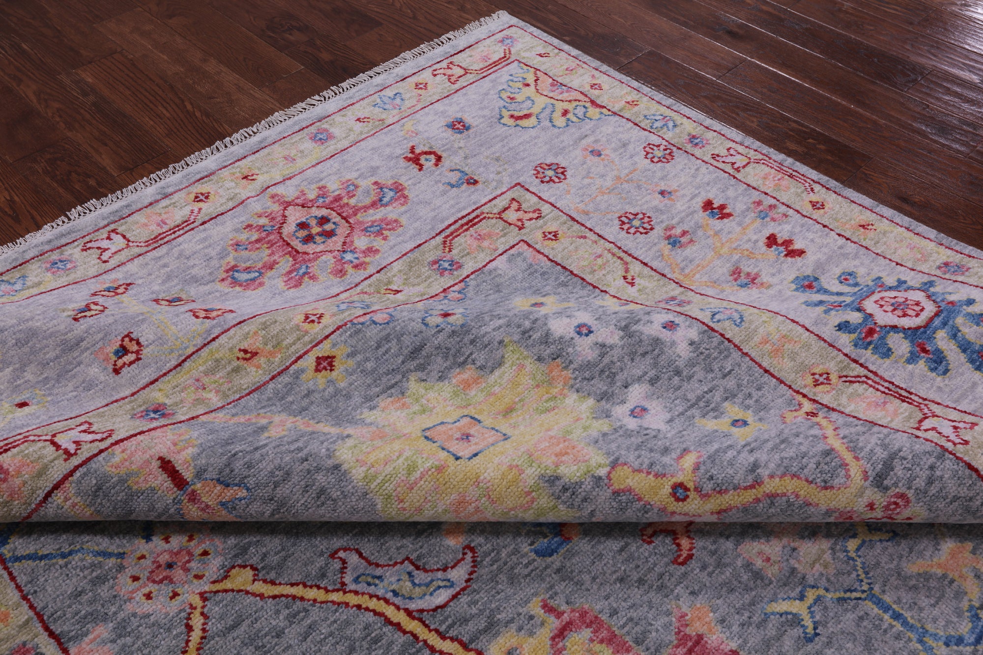 Grey Turkish Oushak Hand Knotted Wool Rug - 8' 11" X 11' 8" - Golden Nile