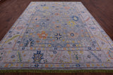 Silver Turkish Oushak Handmade Wool Rug - 9' 5" X 11' 11" - Golden Nile