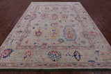 Ivory Turkish Oushak Hand-Knotted Wool Rug - 8' 4" X 10' 2" - Golden Nile