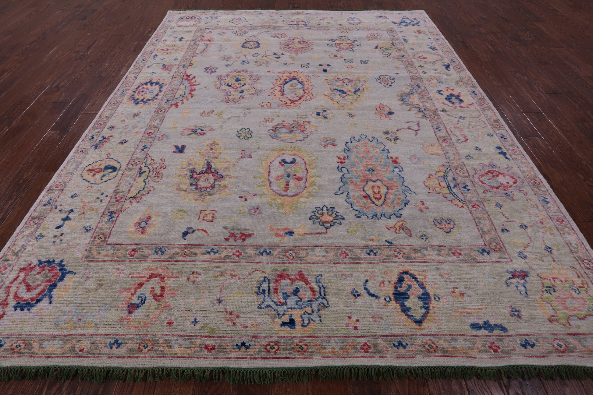 Ivory Turkish Oushak Hand-Knotted Wool Rug - 8' 4" X 10' 2" - Golden Nile
