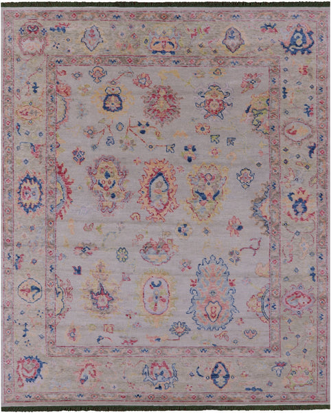 Ivory Turkish Oushak Hand-Knotted Wool Rug - 8' 4" X 10' 2" - Golden Nile