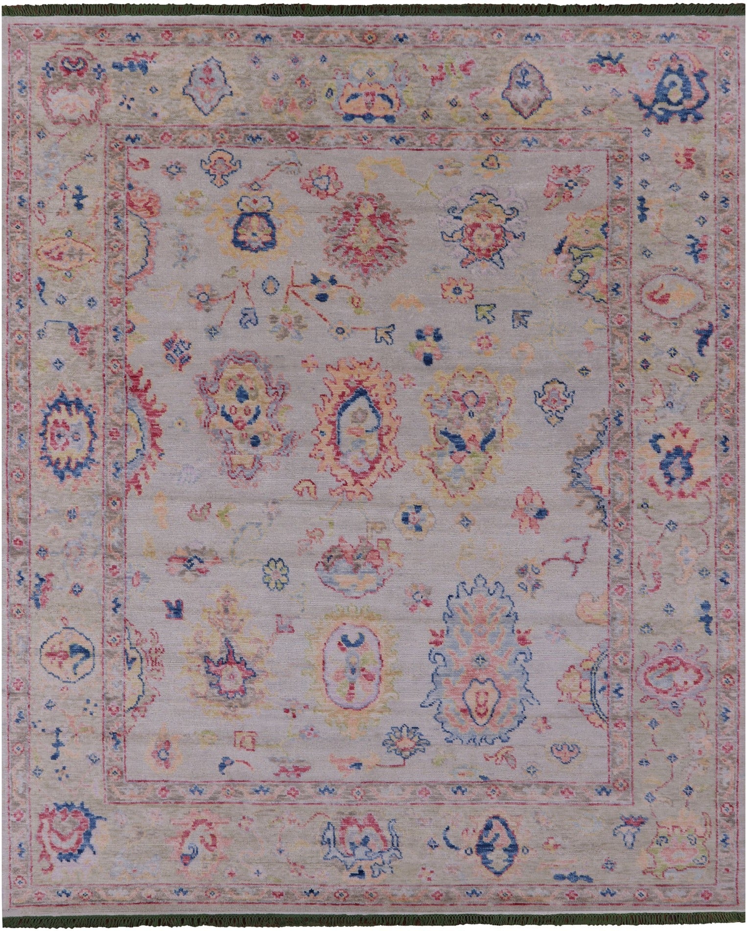 Ivory Turkish Oushak Hand-Knotted Wool Rug - 8' 4" X 10' 2" - Golden Nile
