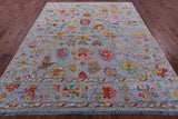 Grey Turkish Oushak Hand Knotted Wool Rug - 8' 0" X 9' 9" - Golden Nile