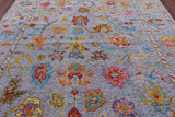 Grey Turkish Oushak Hand Knotted Wool Rug - 8' 0" X 9' 9" - Golden Nile