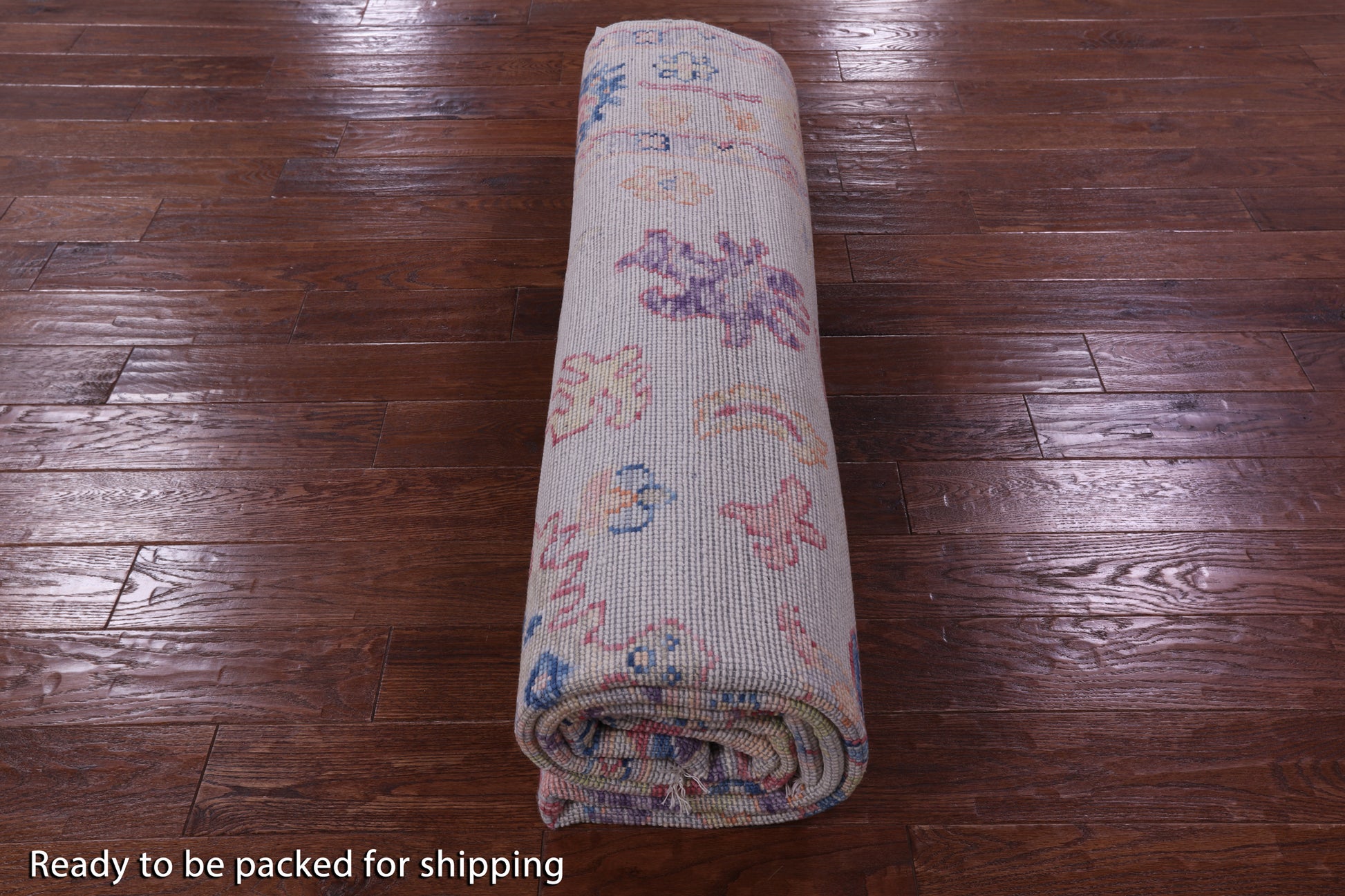 Ivory Turkish Oushak Hand Knotted Wool Rug - 8' 4" X 9' 11" - Golden Nile