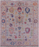 Ivory Turkish Oushak Hand Knotted Wool Rug - 8' 4" X 9' 11" - Golden Nile
