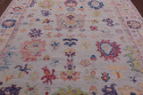 Ivory Turkish Oushak Hand Knotted Wool Rug - 8' 4" X 9' 11" - Golden Nile
