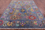 Grey Turkish Oushak Hand Knotted Wool Rug - 8' 1" X 9' 11" - Golden Nile
