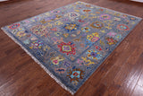 Grey Turkish Oushak Hand Knotted Wool Rug - 8' 1" X 9' 11" - Golden Nile