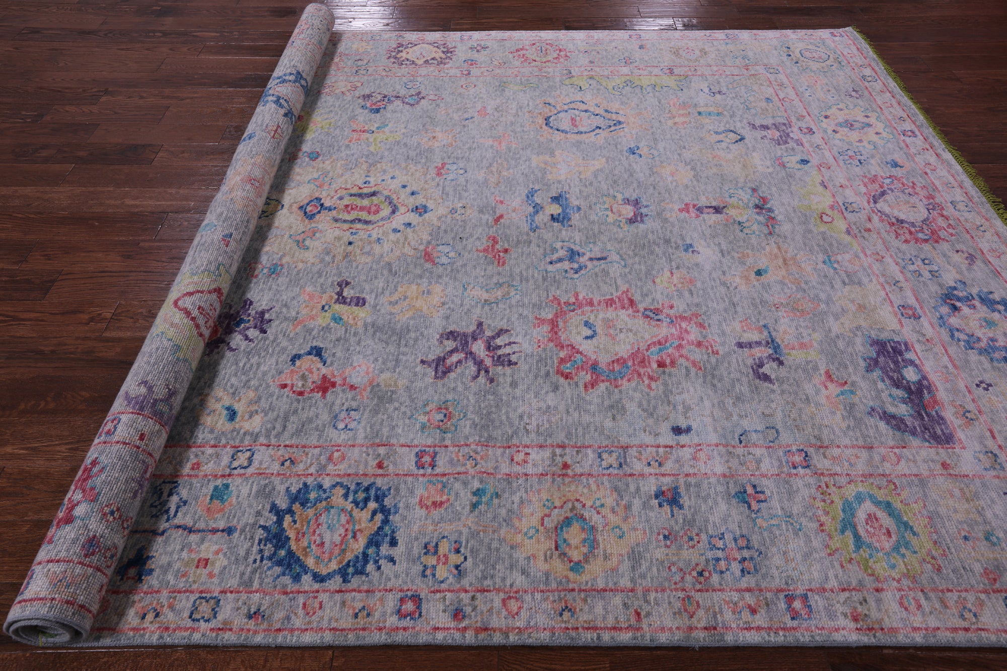 Grey Turkish Oushak Hand Knotted Wool Rug - 8' 3" X 10' 2" - Golden Nile
