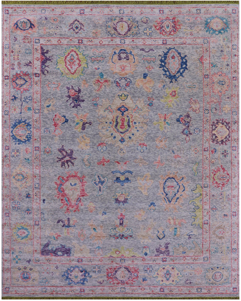 Grey Turkish Oushak Hand Knotted Wool Rug - 8' 3" X 10' 2" - Golden Nile