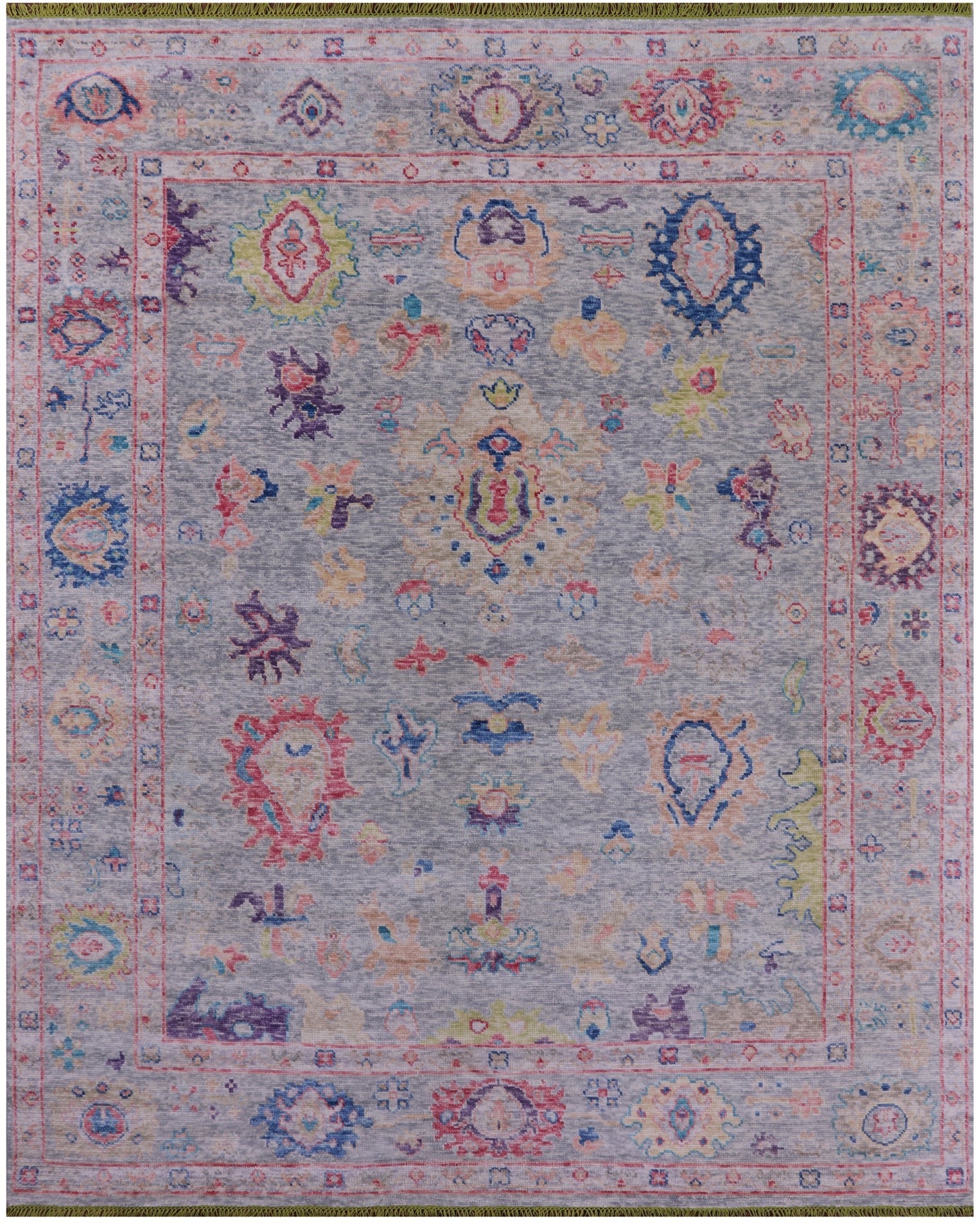 Grey Turkish Oushak Hand Knotted Wool Rug - 8' 3" X 10' 2" - Golden Nile