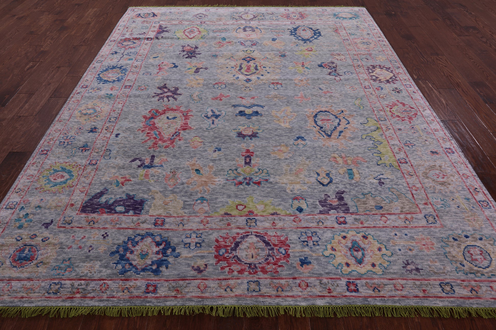 Grey Turkish Oushak Hand Knotted Wool Rug - 8' 3" X 10' 2" - Golden Nile