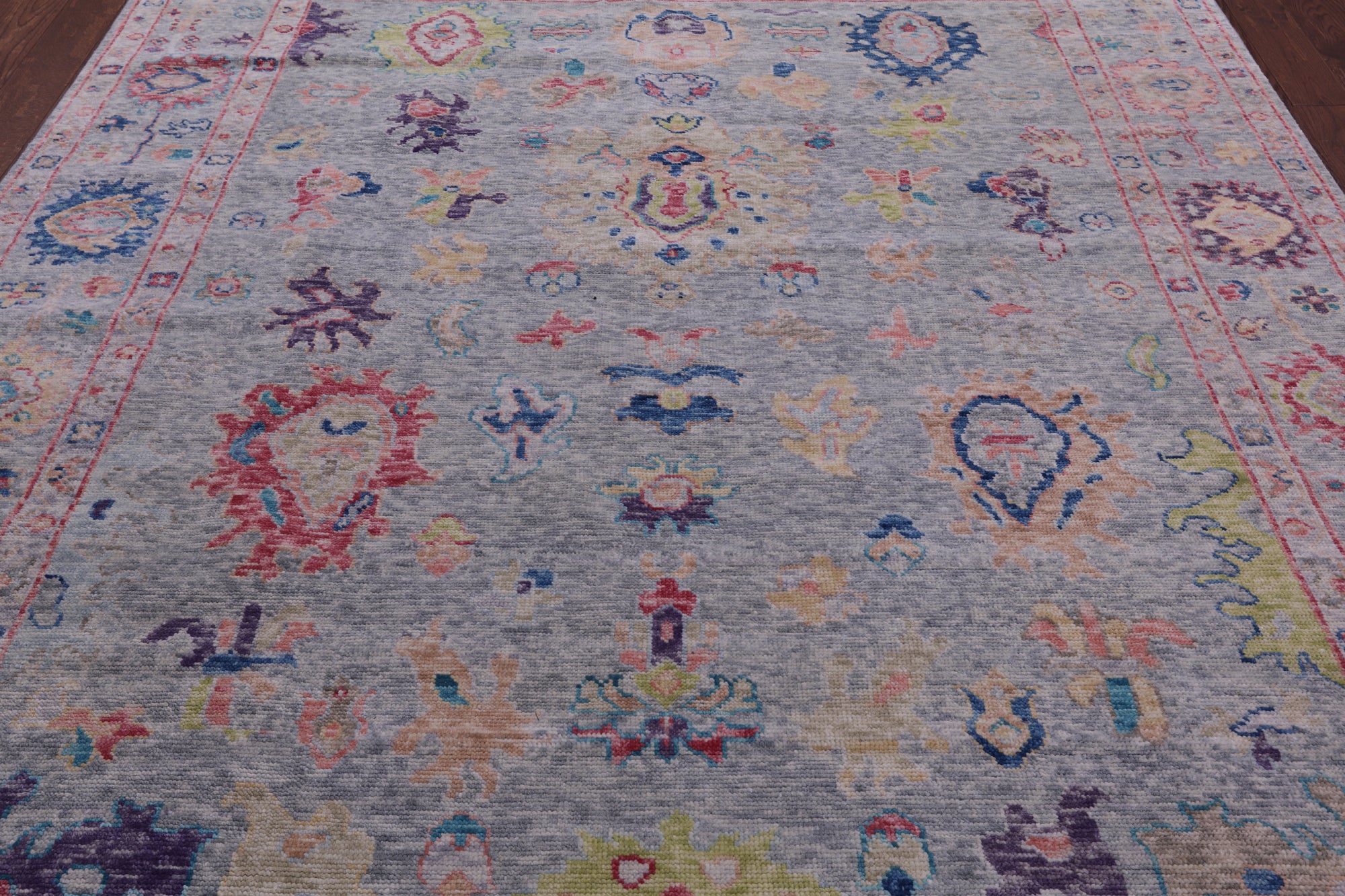Grey Turkish Oushak Hand Knotted Wool Rug - 8' 3" X 10' 2" - Golden Nile