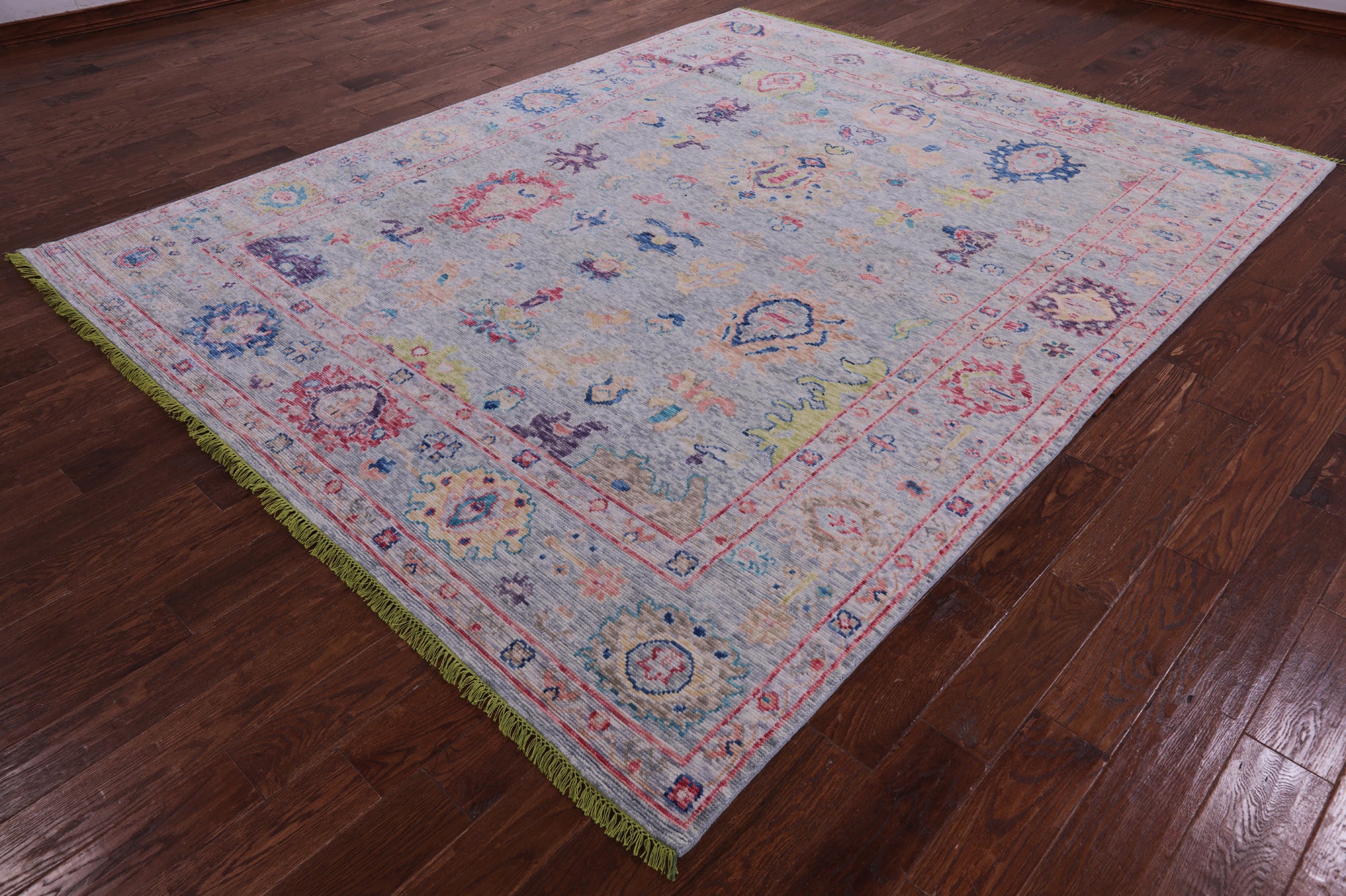 Grey Turkish Oushak Hand Knotted Wool Rug - 8' 3" X 10' 2" - Golden Nile