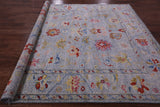 Grey Turkish Oushak Hand Knotted Wool Rug - 8' 4" X 9' 9" - Golden Nile