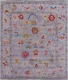 Grey Turkish Oushak Hand Knotted Wool Rug - 8' 4" X 9' 9" - Golden Nile